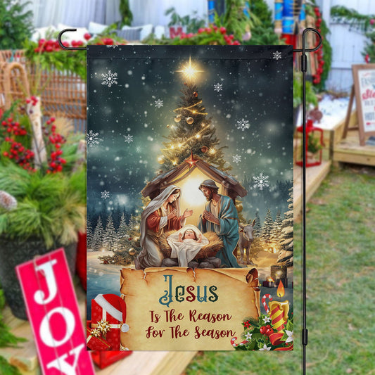 Jesus To The Reason For The Season, Jesus Xmas Garden Flag & House Flag, Christmas Flag Gift For Jesus Lovers