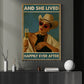 Funny Cowgirl Canvas Painting, And She Lived Happily Ever After Wall Art Decor, Poster Gift For Cowgirls