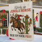 Funny Christmas Cowboy Rodeo Garden & House Flag, Giddy Up Jingle Horse Yard Flag, Xmas Gift For Cowboys