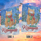 Funny Christmas Cat Garden & House Flag, Mery Kissmyass Yard Flag, Xmas Gift For Cat Lovers