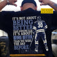 Motivational Personalized Hockey Man Backside T-shirt, It's Not About Being Better Than Someone Else Tees Gift For Hockey Lovers