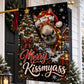 Funny Christmas Donkey Garden & House Flag, Merry Kiss My Ass Yard Flag, Vintage Xmas Gift For Donkey Lover