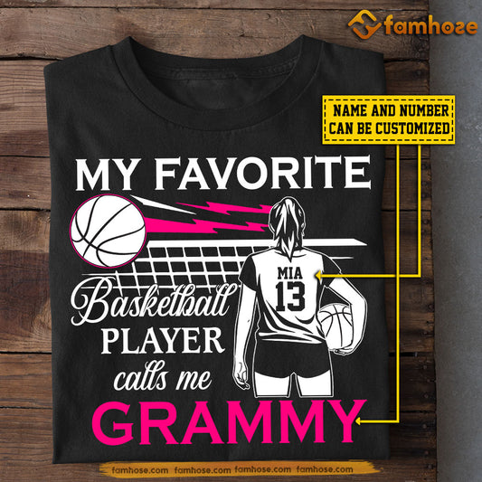 Personalized Basketball T-shirt, Basketball Player Calls Me, Mother's Day Gift For Mom & Grammy From Basketball Girl