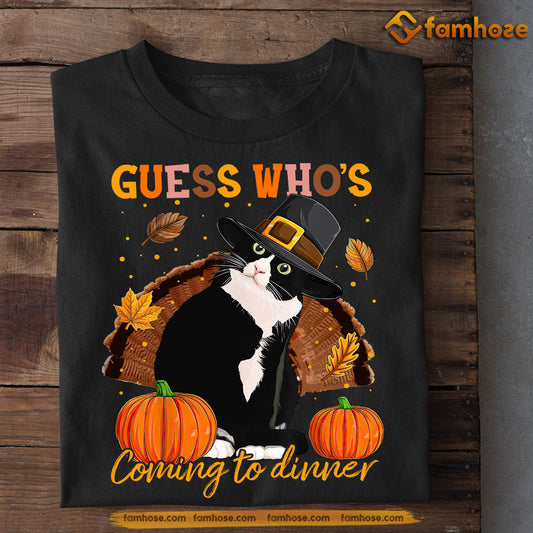 Funny Black Cat Thanksgiving T-shirt, Guess Who's Coming To Dinner, Gift For Cat Lovers, Cat Tees, Cat Owners