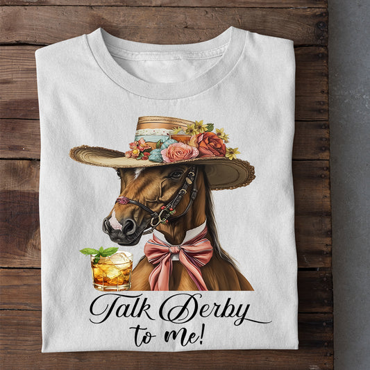 Funny Kentucky Derby Day Horse T-shirt, Talk Derby To Me, Kentucky Gift For Horse Lovers, Horse Racing Tees