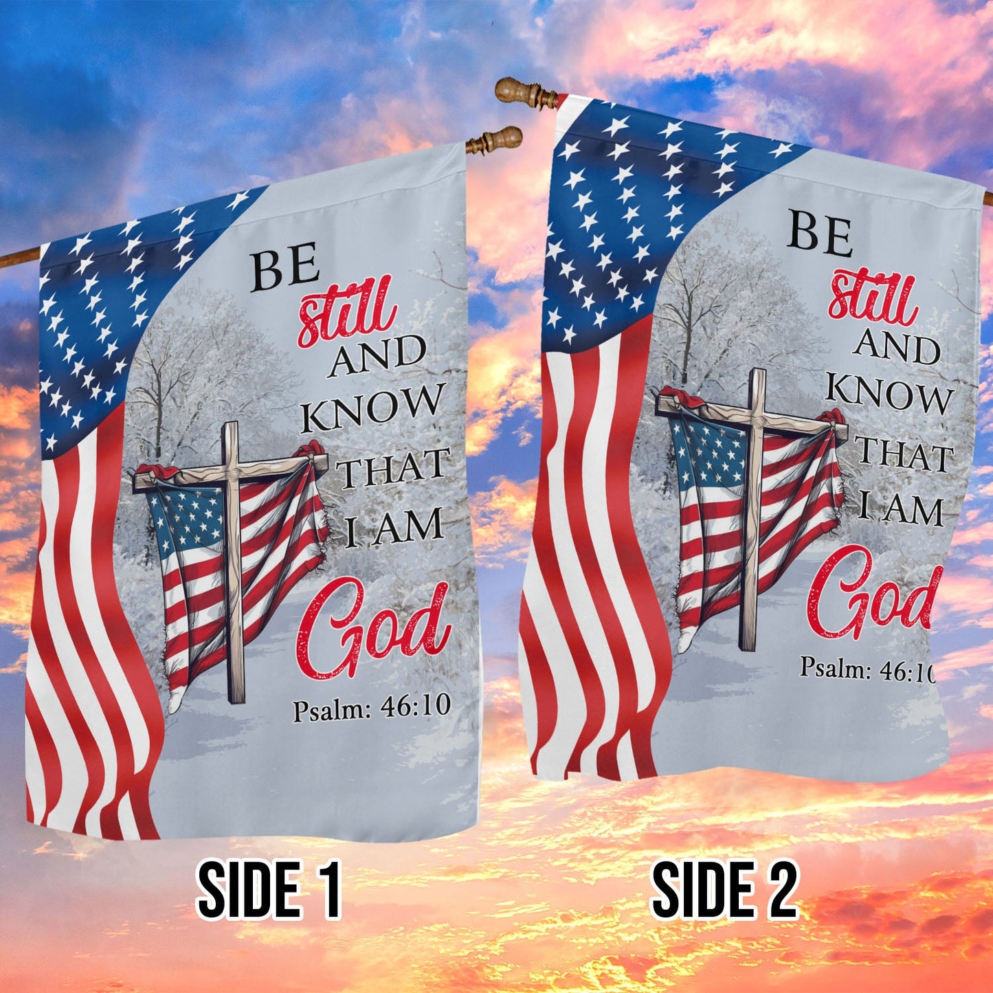 Be Still And Know That I'm God, Jesus Xmas Garden Flag & House Flag, Christmas Flag Gift For Jesus Lovers