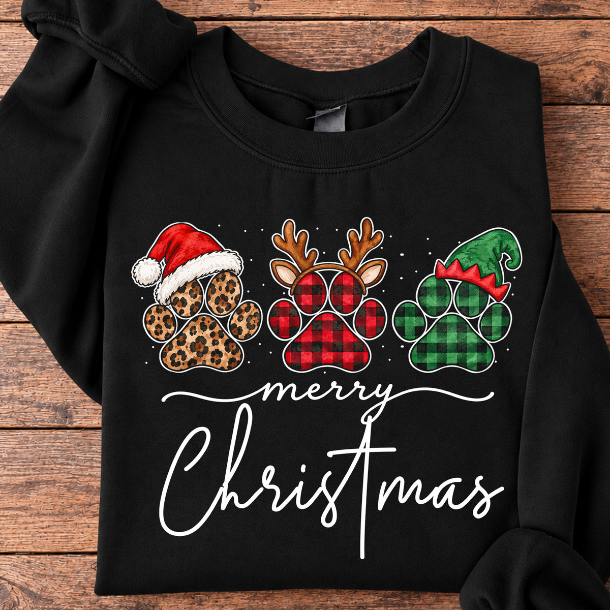 Christmas Dog Sweatshirt, Merry Christmas Dogshoes Crewneck Sweatshirt Xmas Gift For Dog Lovers