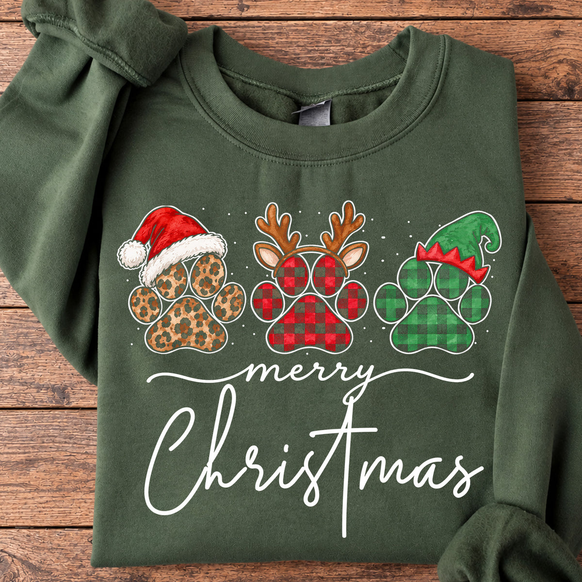Christmas Dog Sweatshirt, Merry Christmas Dogshoes Crewneck Sweatshirt Xmas Gift For Dog Lovers