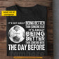 Motivational Personalized Soccer Man T-shirt, It's Not About Being Better Than Someone Else Sport Tees Gift For Soccer Lover