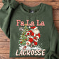 Christmas Santa Lacrosse Sweatshirt, Fa La La Lacrosse Crewneck Sweatshirt Xmas Gift For Lacrosse Lover