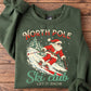 Christmas Skiing Santa Sweatshirt, North Pole Ski Club Crewneck Sweatshirt Xmas Gift For Skiing Lover