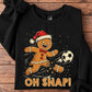 Christmas Soccer Sweatshirt, Oh Snap Gingerbread Man Soccer Sports Crewneck Sweatshirt Xmas Gift For Soccer Lovers