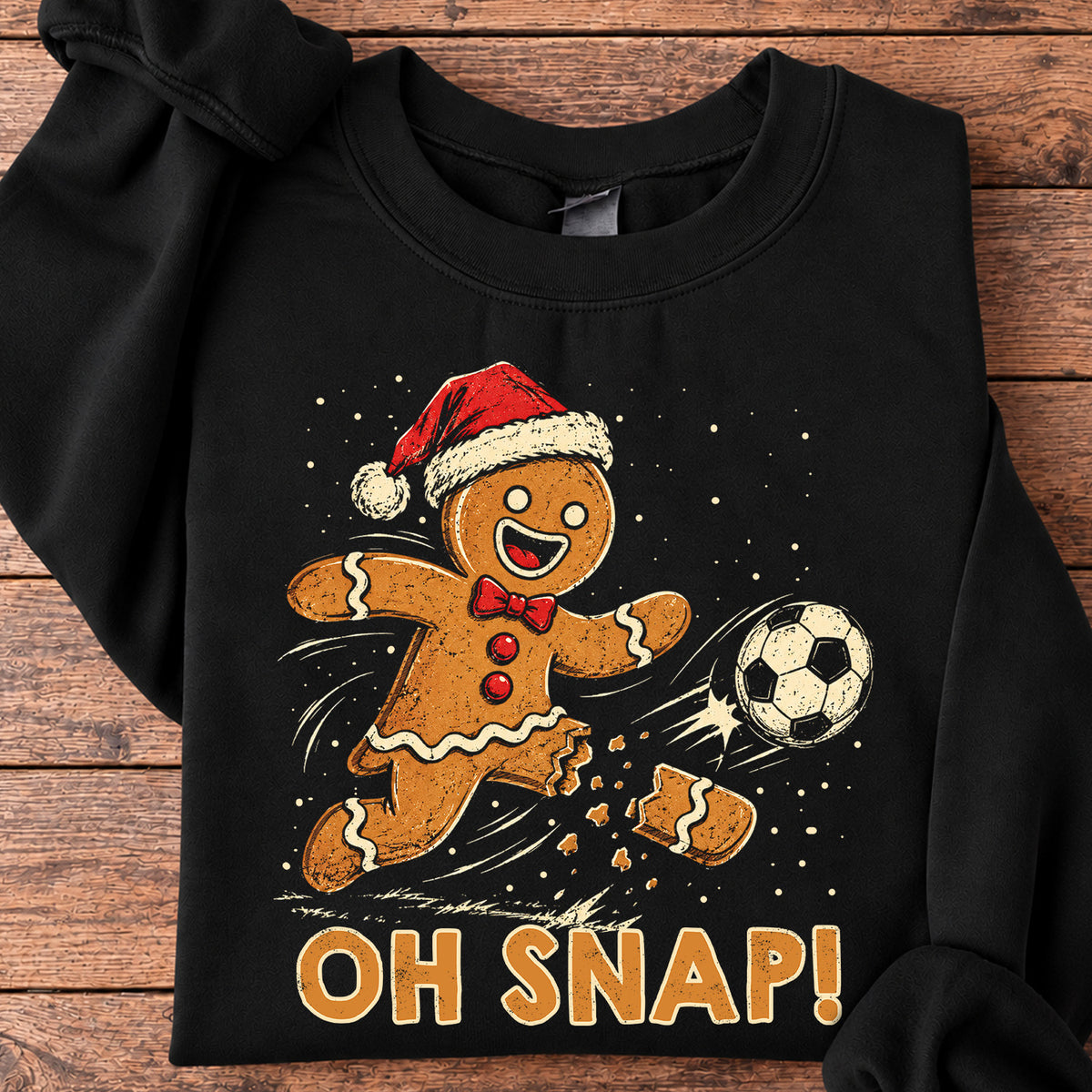 Christmas Soccer Sweatshirt, Oh Snap Gingerbread Man Soccer Sports Crewneck Sweatshirt Xmas Gift For Soccer Lovers