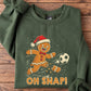 Christmas Soccer Sweatshirt, Oh Snap Gingerbread Man Soccer Sports Crewneck Sweatshirt Xmas Gift For Soccer Lovers