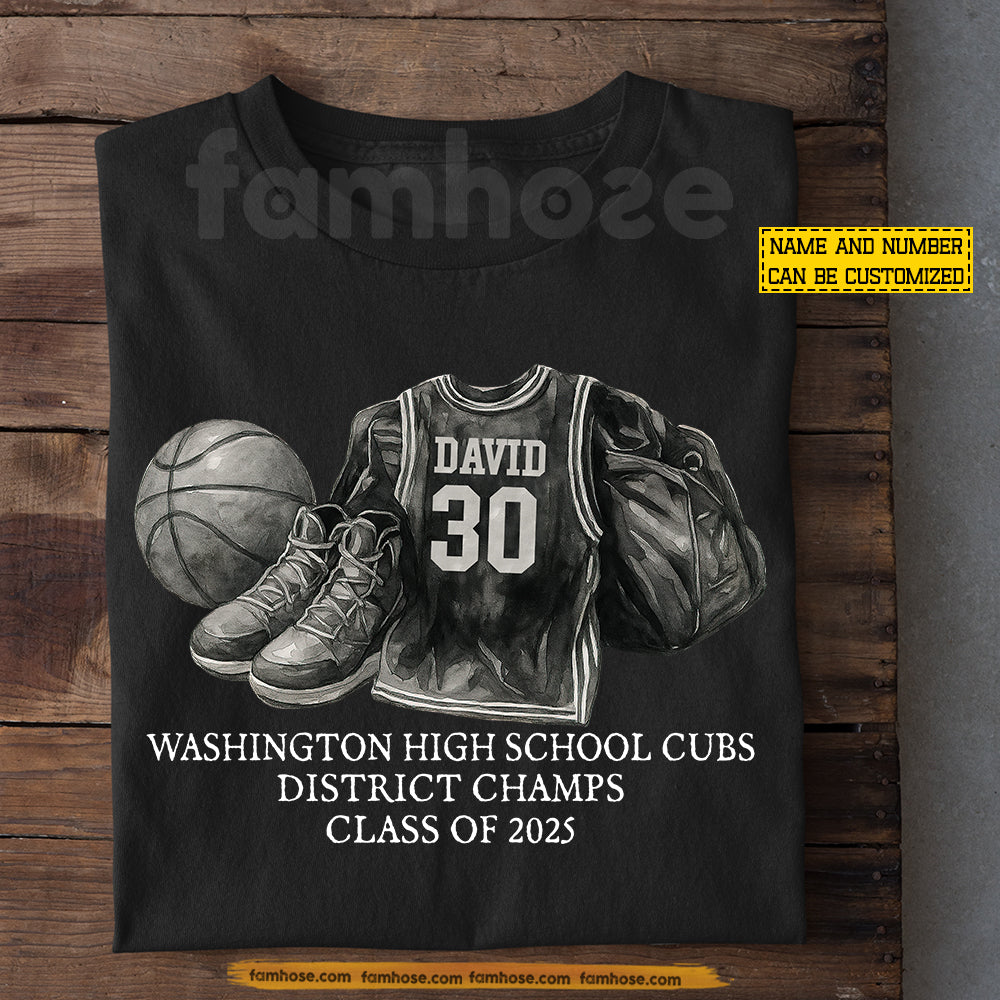 Personalized Basketball T-shirt, Senior Team Sport Tees Gift For Basketball Lovers