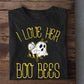 Halloween Bee T-shirt, I Love Her Boo Bees, T-shirt Gift For Halloween Costume, Gift For Bee Lovers