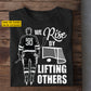 Personalized Hockey Man T-shirt, We Rise By Lifting Others Sport Tees Gift For Hockey Lover