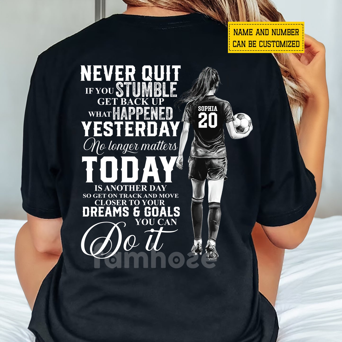 Personalized Soccer Girl Backside T-shirt, No Longer Matters Today Tees Gift For Soccer Lover