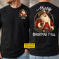 Personalized Christmas Cowboy Two-sided T-shirt, Merry Christmas Y'all Tees, Xmas Gift For Cowboys