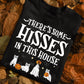 Funny Halloween Black Cat T-shirt, There's Some Hisses In This House, Gift For Cat Lovers, Cat Tees, Cat Owners