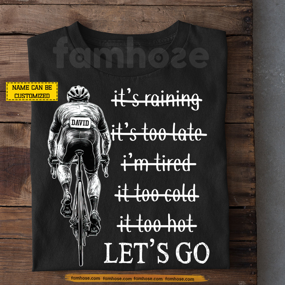 Personalized Cycling Man T-shirt, Let's Go Sport Tees Gift For Cycling Lover