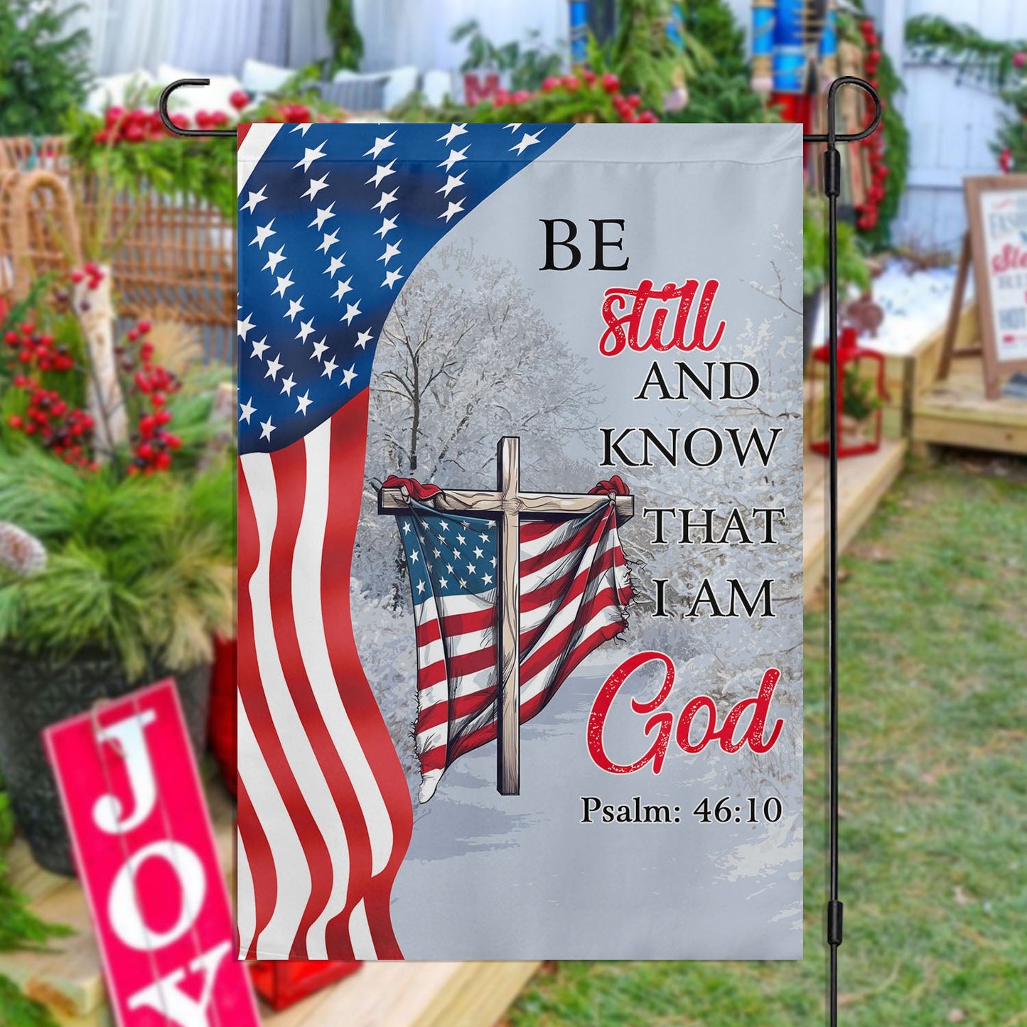 Be Still And Know That I'm God, Jesus Xmas Garden Flag & House Flag, Christmas Flag Gift For Jesus Lovers