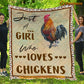 Chicken Blanket, Just A Girl Who Loves Chickens Fleece Blanket - Sherpa Blanket Gift For Chicken Lover