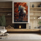 Majestic Autumn Stallion Thanksgiving Canvas Painting, Wall Art Decor - Thanksgiving Poster Gift For Horse Lovers