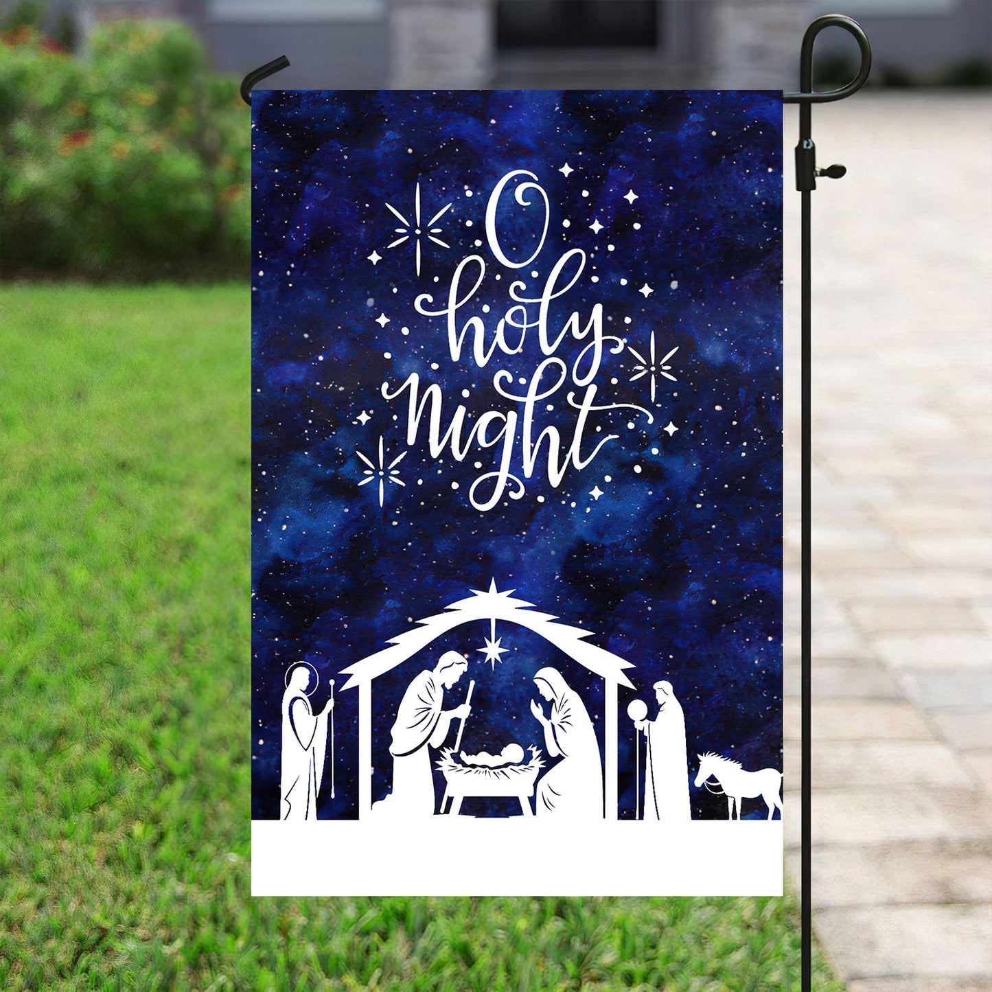 Holy Night Nativity A Celebration Of The Birth, Religious Christmas Garden Flag - House Flag Gift