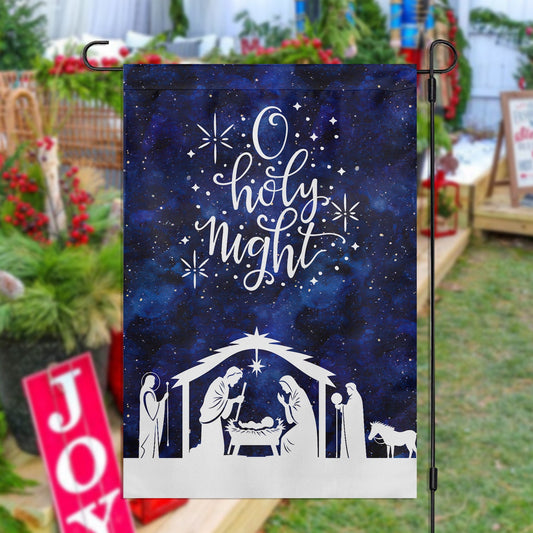 Holy Night Nativity A Celebration Of The Birth, Religious Christmas Garden Flag - House Flag Gift