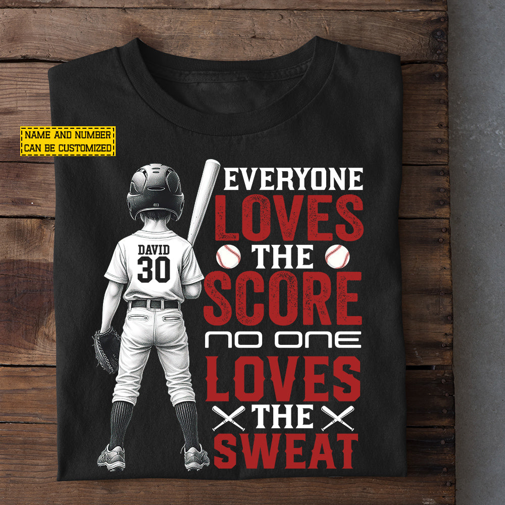 Personalized Baseball Boy Kid T-shirt, Everyone Loves The Score Sport Tees Gift For Baseball Lover