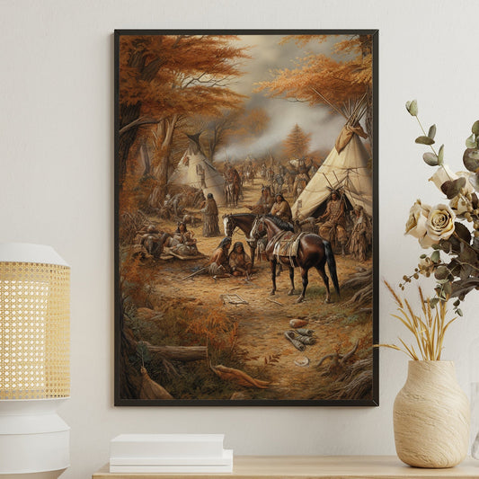 Farm Of Countryside Horse Lovers Peaceful Thanksgiving Canvas Painting, Wall Art Decor - Thanksgiving Poster Gift For Horse Lovers