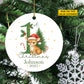 Personalized 1st Xmas Ornament, 1st Christmas Circle Ceramic Ornament Gift For Baby’s First Christmas