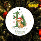 Personalized 1st Xmas Ornament, 1st Christmas Circle Ceramic Ornament Gift For Baby’s First Christmas