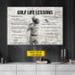 Motivational Personalized Golf Girl Kid Canvas Painting, Golf Life Lessons Sports Wall Art Decor, Poster Gift For Golf Lovers