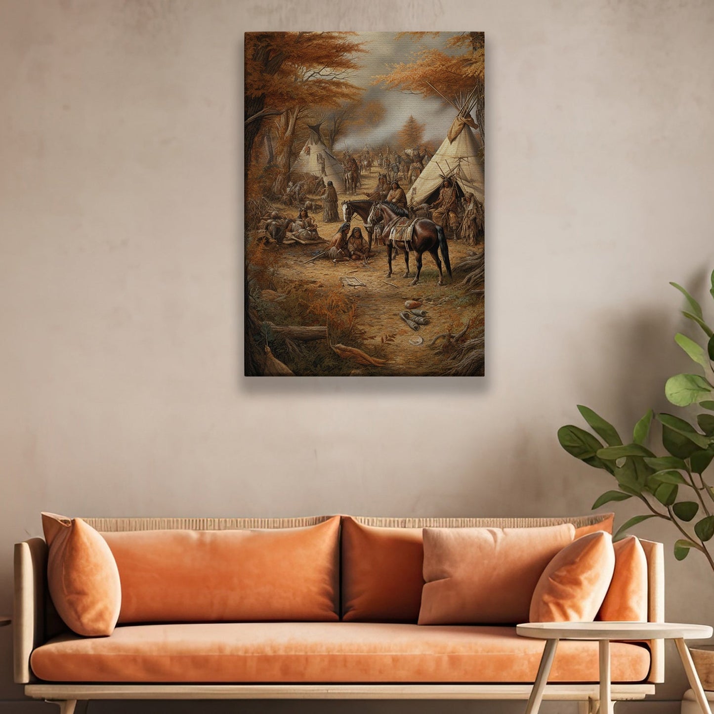 Farm Of Countryside Horse Lovers Peaceful Thanksgiving Canvas Painting, Wall Art Decor - Thanksgiving Poster Gift For Horse Lovers