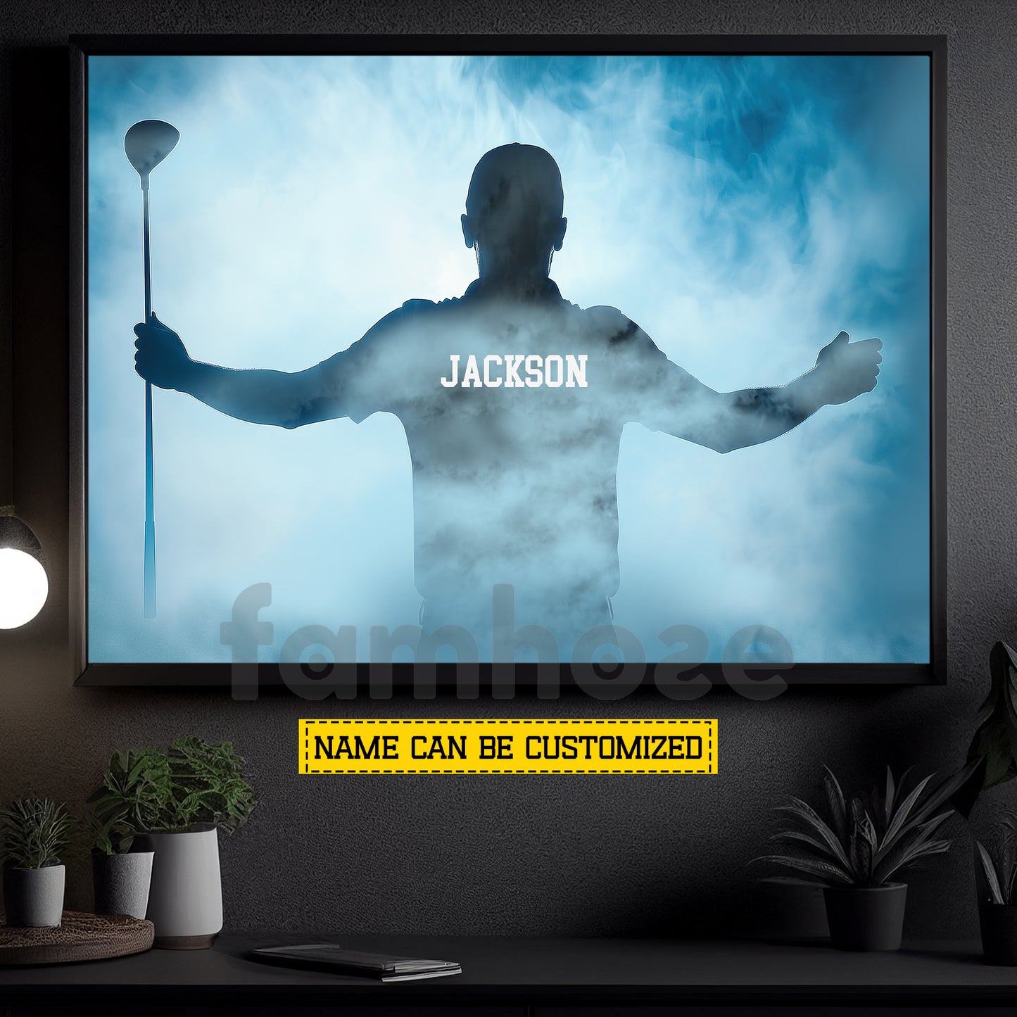 Personalized Golf Man Canvas Painting, Rise Of The Golfer Sport Wall Art Decor, Poster Gift For Golf Lover