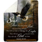 Eagle Fleece Blanket, Scar Those Who Trust In The Lord Woven Blanket, Cool Sherpa Blanket Gift For Eagle Lover