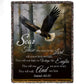 Eagle Fleece Blanket, Scar Those Who Trust In The Lord Woven Blanket, Cool Sherpa Blanket Gift For Eagle Lover