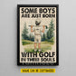 Personalized Golf Boy Kid Canvas Painting, Some Boys Are Just Born With Golf In Their Souls Sport Wall Art Decor, Poster Gift For Golf Lover