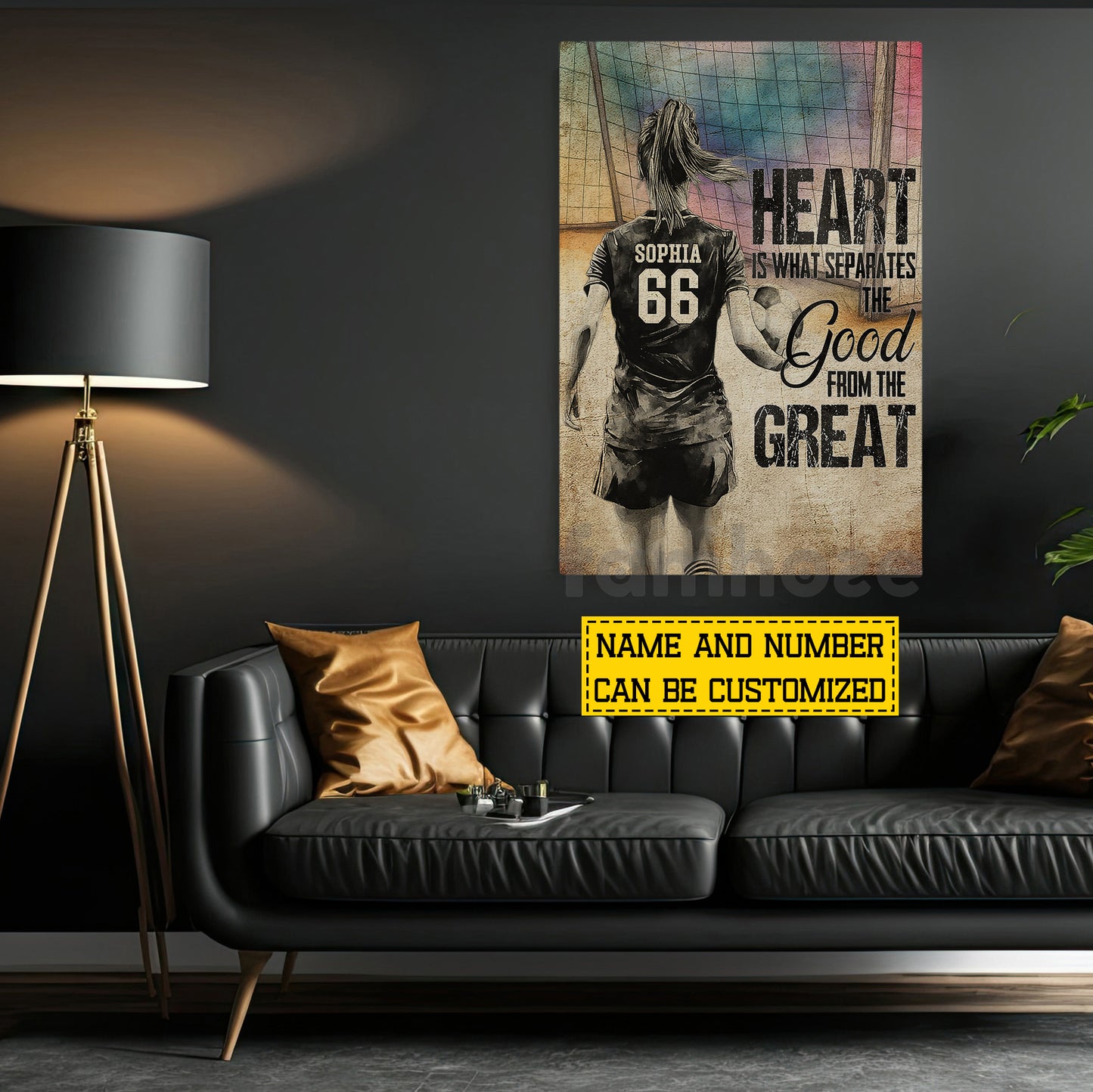 Personalized Soccer Woman Canvas Painting, Heart Is What Separates Sport Wall Art Decor, Poster Gift For Soccer Lover