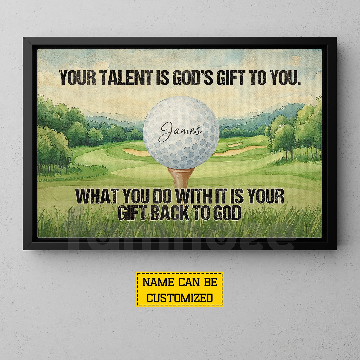 Personalized Golf God Canvas Painting, Your Talent Is God's Gift To You Sport Wall Art Decor, Poster Gift For Golf Lover