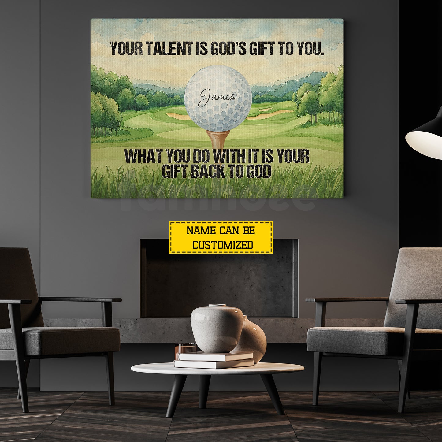Personalized Golf God Canvas Painting, Your Talent Is God's Gift To You Sport Wall Art Decor, Poster Gift For Golf Lover