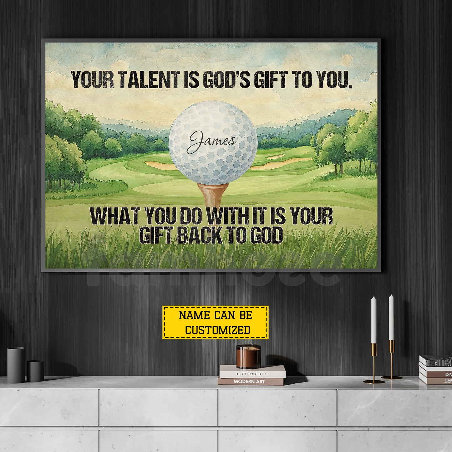 Personalized Golf God Canvas Painting, Your Talent Is God's Gift To You Sport Wall Art Decor, Poster Gift For Golf Lover