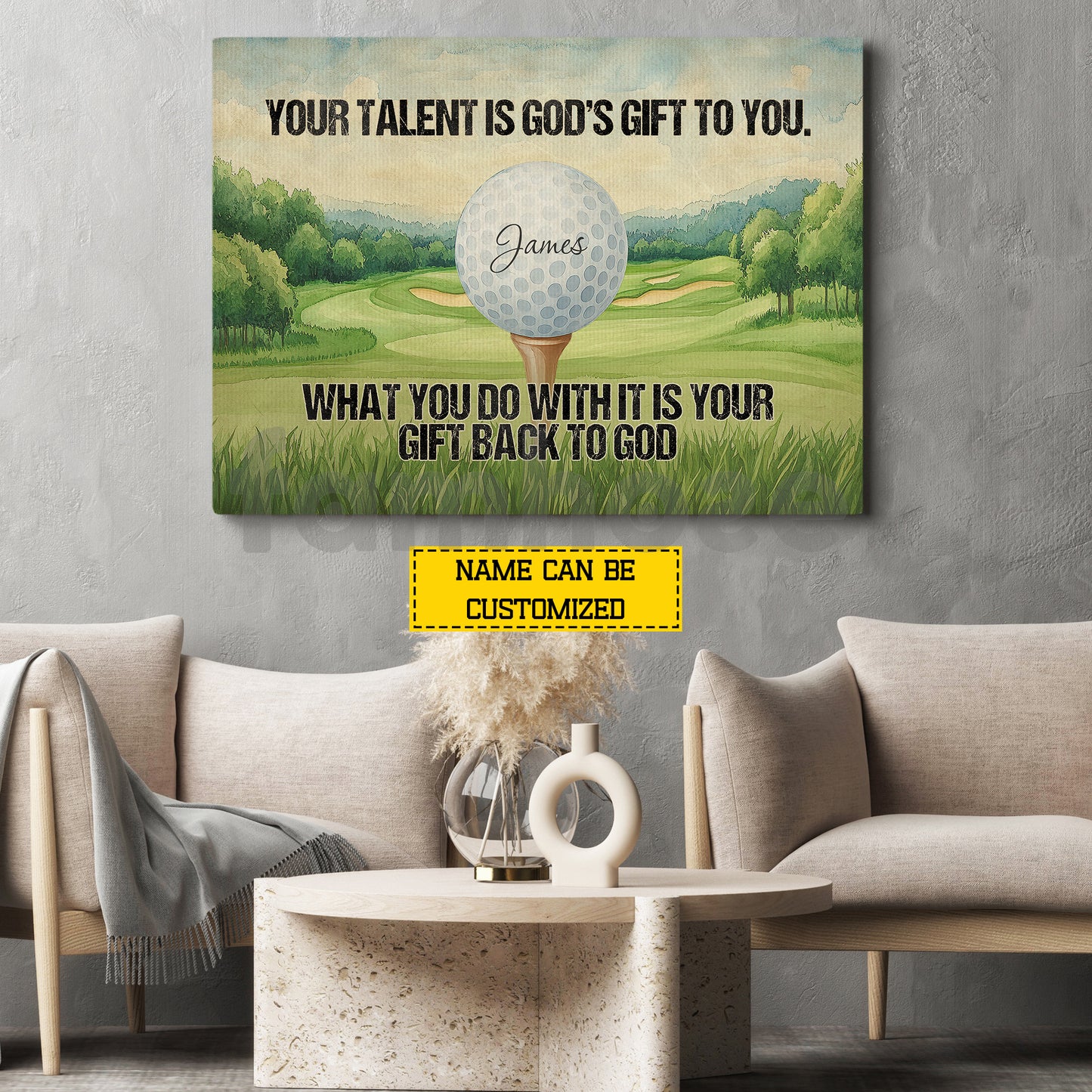 Personalized Golf God Canvas Painting, Your Talent Is God's Gift To You Sport Wall Art Decor, Poster Gift For Golf Lover