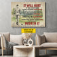 Motivational Personalized Golf Man Canvas Painting, It Will Hurt Worth It Sport Wall Art Decor, Poster Gift For Golf Lover