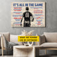 Motivational Personalized Soccer Man Canvas Painting, It's All In The Game Sport Wall Art Decor, Poster Gift For Soccer Lover
