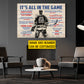 Motivational Personalized Hockey Man Canvas Painting, It's All In The Game Sport Wall Art Decor, Poster Gift For Hockey Lover