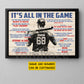 Motivational Personalized Baseball Man Canvas Painting, It's All In The Game Sport Wall Art Decor, Poster Gift For Baseball Lover