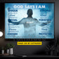 Personalized Golf Man God Canvas Painting, God Says I Am Wall Art Decor, Poster Gift For Golf Lover
